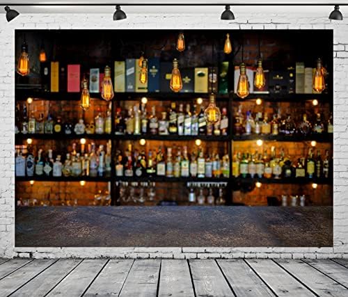 Loccor 8x6ft Bar tkanina pozadina Club Pub polica za vino Vintage lampe fotografija pozadina za večernju