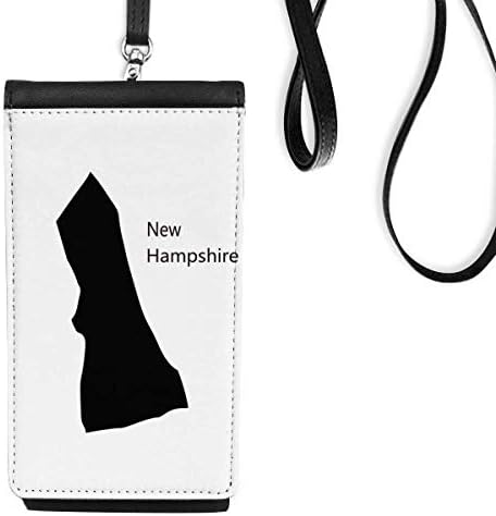 New Hampshire USA Map Outline Telefon novčanik torbica Viseće mobilne torbice Crni džep