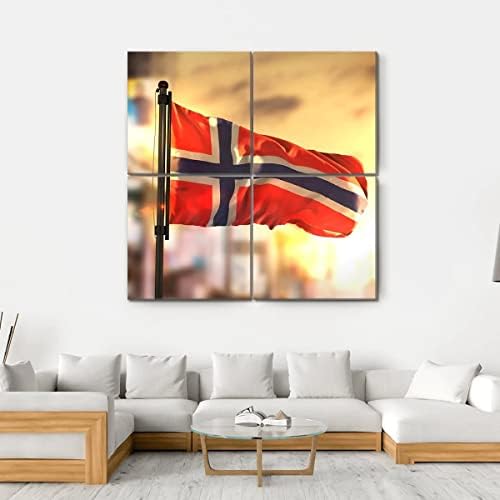 ERGO PLUS mahanje Norveškom zastavom zidna Umjetnost zapanjujuća rastegnuta slika spremna za Okačenje za Kućni