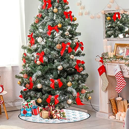 Visesunny Slatka plava uzorka Božićna stabla Mat za praznične zabave Dekoracije Poljoprivreda Veliki
