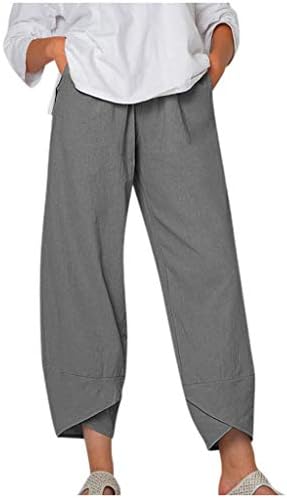 Casual capri pantalone za žene ravno noge pamučne lounge hlače Vintage Ispis trendi trendy vježbati