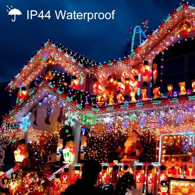 Toodour višebojna Božićna svjetla, 131FT 350 LED utikač u božićnim žičanim svjetiljkama sa 8 načina rada