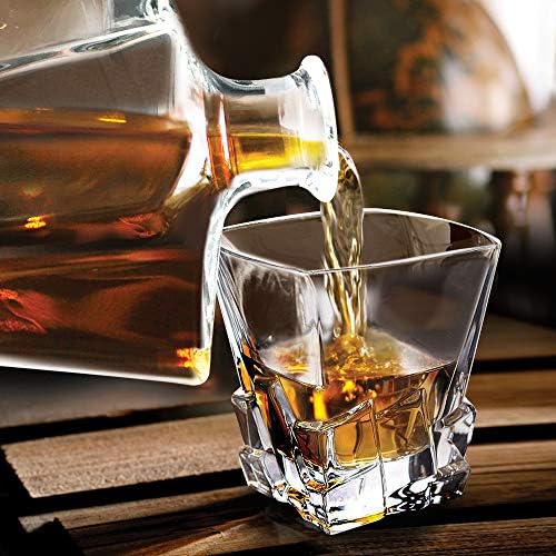 Yking set dekantera za viski u Premium poklon kutiji sa 4 čaše i 4 podmetača - viski rakija Tequila