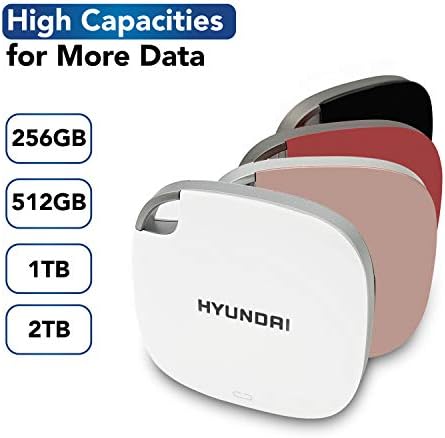 Hyundai 2TB Ultra prenosivi pohranjivanje podataka Brzi vanjski SSD ponoćni crni, PC / MAC / Mobile- USB-C
