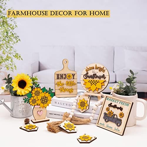 Suncokret dekor - Farmhouse suncokret dekoracije - rustikalni suncokret slojeviti pleh dekor - Proljeće Ljeto