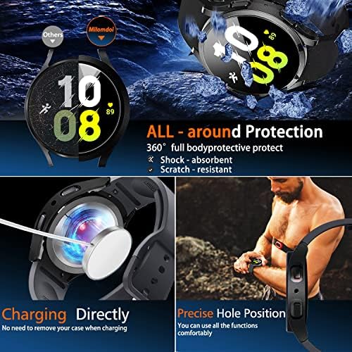 Milomdoi [6 + 6pack] za Samsung Galaxy Watch 5 i 4 Zaštitni ekran i kućište 44mm Poklopac za zaštitni