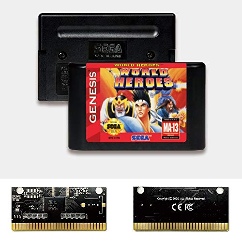 Aditi World Heroes - USA naljepnica FlashKit MD Electroless Gold PCB kartica za SEGA Genesis Megadrive