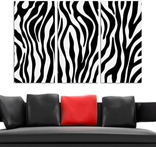 Zidna umjetnost za dnevni boravak, ulje na platnu Veliko uokvireno crno-bijelo Zebra životinjski uzorak umjetničko