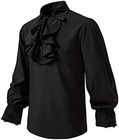Muškarci Gothic majica za donje renesansne suda banketske košulje haljine ruffled Trumpet rukavi