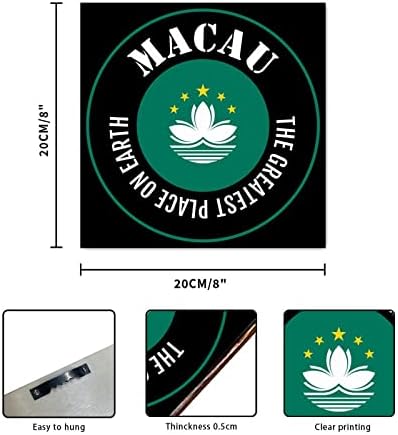 Evans1nism Macau Flag Drveni znakovi Najveće mjesto na Zemlji Zidno Art Sign Makao Lover Farmhouse