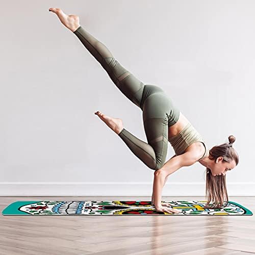 NDKMEHFOJ šarena Lobanja sklopiva gimnastička prostirka Yoga Mat Pad neklizajuća vodonepropusna Sportska