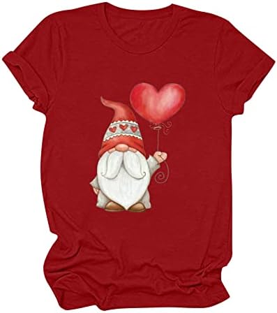 Valentinovo Gnome majica za žene Slatki gnomi Heart Balloon Graphic Tunic vrhovi kratkih rukava Summer