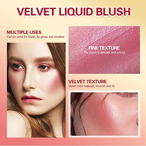Liquid Blush Makeup krema za lice rumenilo prirodni mat finiš dugotrajan, Smudge Proof, vodootporan,