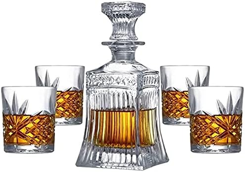 Dekanter za vino od viskija kristalni dekanter za viski koji sadrži 500ml Whisky Fashioned čaše za viski sa Petodelnim