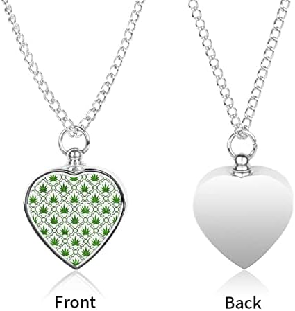 Zeleni korov uzorak lista pet kremiranje nakit urna ogrlica za pepeo privjesak za uspomenu za poklone portreta