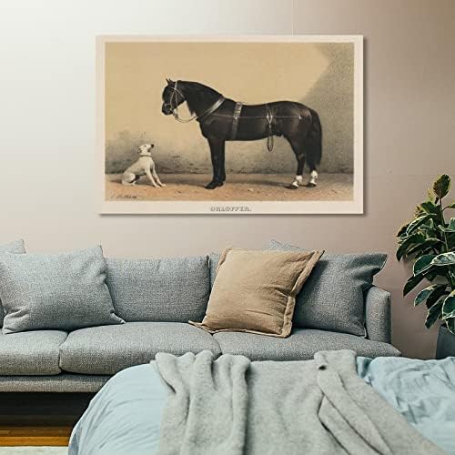 Konji i psi Vintage Wall Art Prints antički Print minimalistička zidna Umjetnost životinja Umjetnost