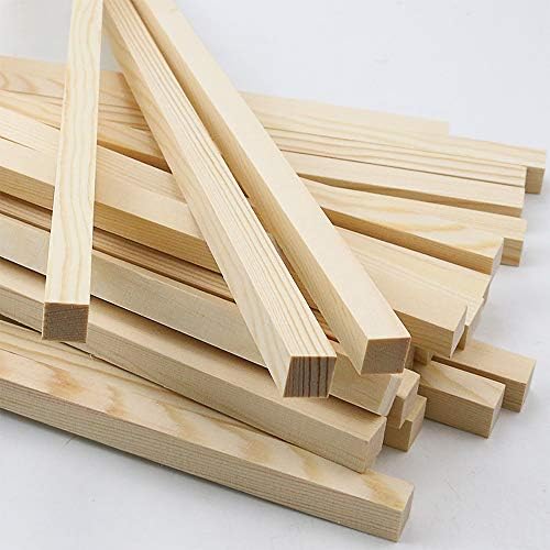 Bilijar 25 paketa nedovršena drvena kvadratna šipka za Tiple,drveni kvadratni štapići za Tiple za DIY