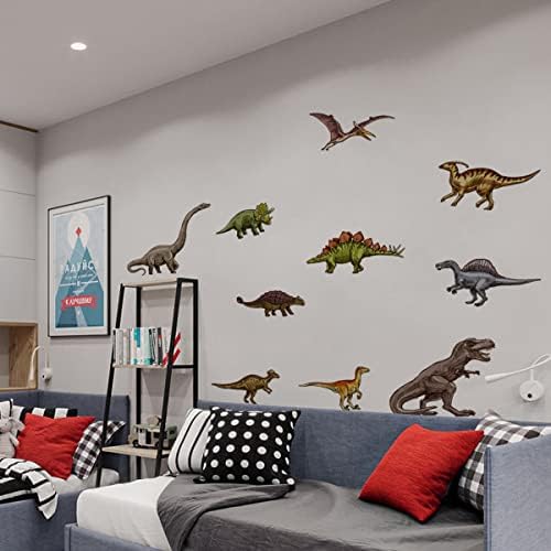 10 kom naljepnice za zid dinosaurusa naljepnice za dječake soba 3D akvarel Dinosaurus dječje zidne
