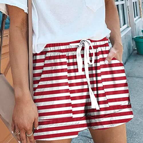 Ruiruilico 4. jula Američke kratke hlače za žene Vintage 2023 Ljetne casual labave kratke hlače Elastične