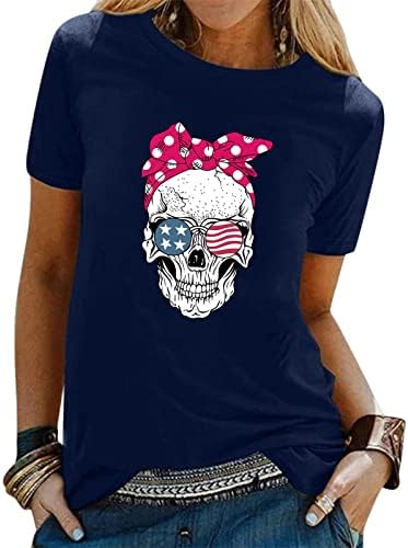 Kamp majice za žene kratki rukav Casual Streetwear grafički Tees okrugli vrat labave udobne Dressy