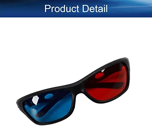 Bettomshin 3kom crveno-plave 3D naočare, crni plastični okvir, smolasta sočiva za 3d filmsku igru-Extra Upgrade
