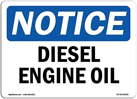 Znakovni znak OSHA - Dizel motorno ulje | Aluminijski znak | Zaštitite svoje poslovanje, gradilište,