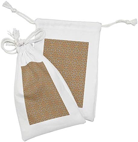 Ambesonne narančana mandala tkanina torba od 2, kultura afrička tema boemska etnička apstraktna ukrasna