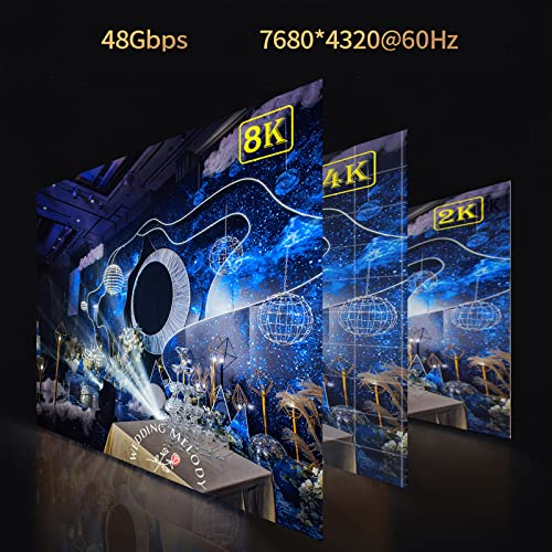 SonsonOonic HDMI 2.1 Kabel 25 FT 8K 48Gbps ultra brzi kablovi za velike brzine & 8K @ 60Hz 4K @ 120Hz 144Hz