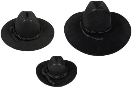 12pcs Mini kaubojski šešir zapadno vjenčano ukrašavanje 4 crno