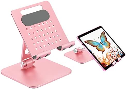Tacomege podesivi aluminijski ružičasti tablet za žene za žene djevojke, sklopivi držač za iPad Pro 12.9