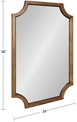 Zidno ogledalo uokvireno drvenim okvirom Kate i Laurel Hogan, 24 x 36, rustikalno smeđe boje, moderan