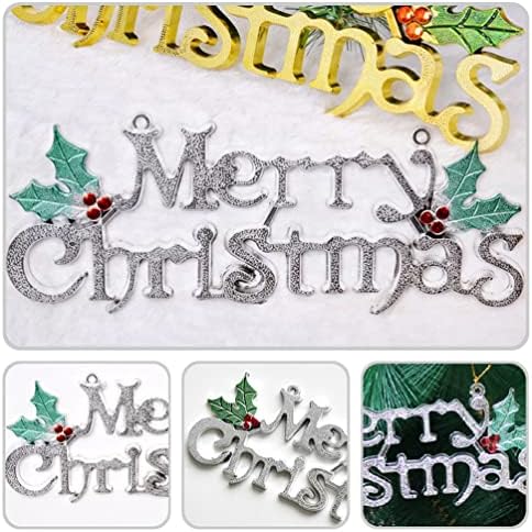 Ganazono Božićna riječ znakovni ukrasi: 20 kom Sretan božićni gornji vijenac Dekor za božićni odmor Drvo