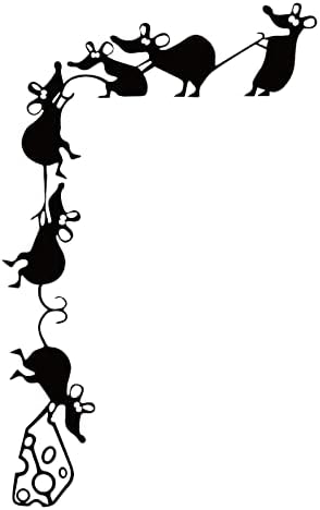 Zidne naljepnice Crni crtani rupa miša uzorak zidna naljepnica Decor Little Mouse noseći naljepnice za