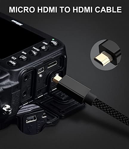 Elebase Micro HDMI kabel 15 Ft, 4k 60Hz Micro HDMI tip D Cord kompatibilan za maline PI 4 4B, GoPro