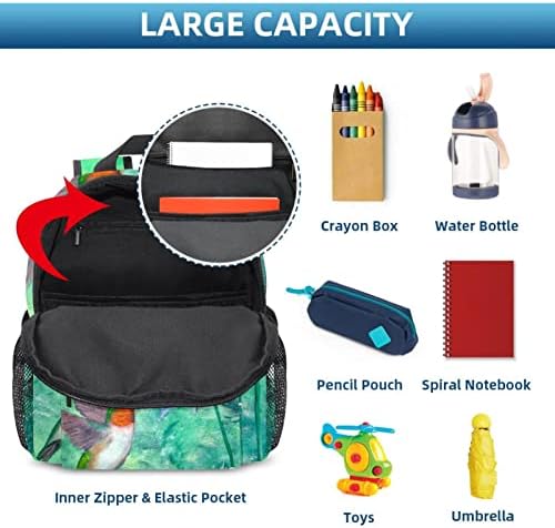 VBFOFBV ruksak za žene Daypack backpad bagera za laptop Travel Casual Torba, pastožljiva opružna cvijeća Hummingbird