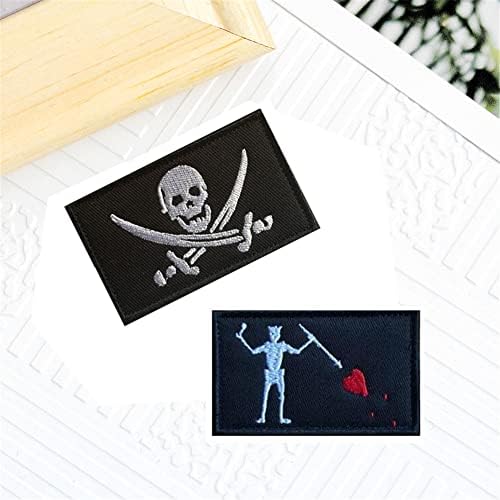 2 komada Blackbeard zastava vezene zakrpe pirate lobanje zastava taktičke zakrpe zastite zastaju