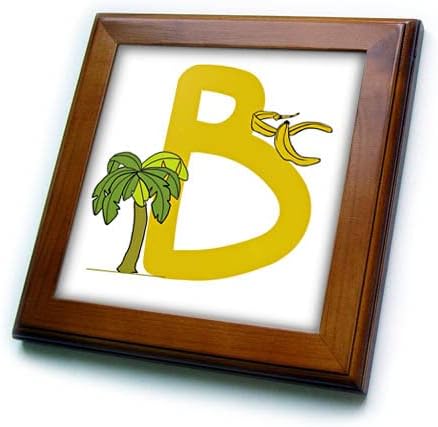 3drose slatka slika slova B sa pločicama uokvirenim dizajnom Banana