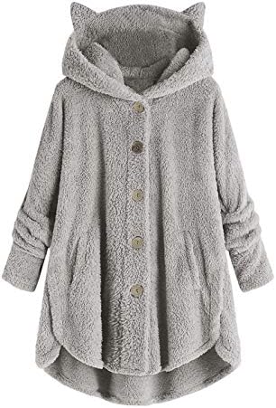 Gumb Cardigan Women Plush Plus veličine kaputić sa kapuljačom zimska vunena jakna vrhova ženske