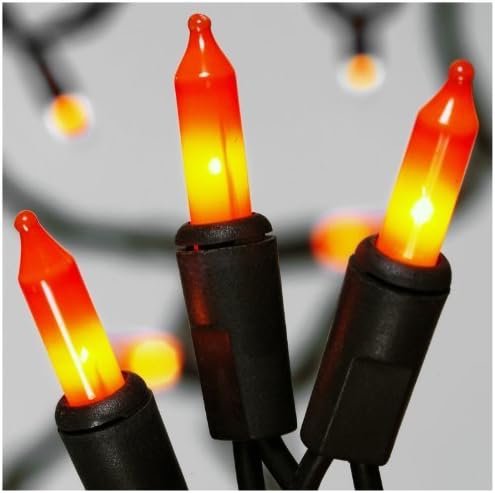 NOMA / INLITEN-IMPORT V34700-88 100-Count narandžasto svjetlo za Noć vještica sa crnom žicom