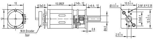 6V 12V 1000rpm Micro Menjač DC motor sa koderom