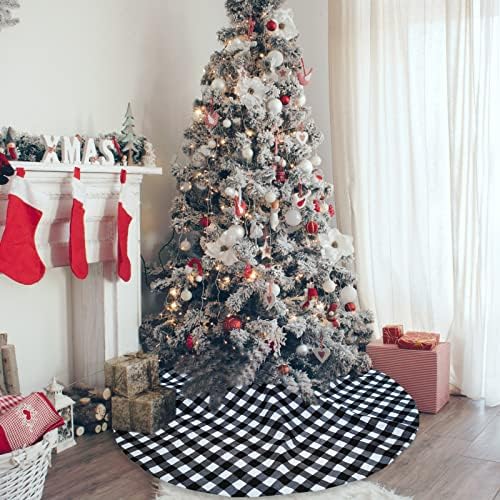 Crno bijelo suknje s božićnim drvcem Crno-bijelo drvo suknje Bufonil plairani dvosložni sloj Božićna
