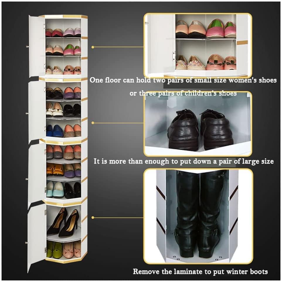 Lioons Creative stalak za cipele Vertikalna okrugla cipela metalni organi organizator cipela 360 ° okretna kula
