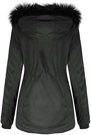 Ženska parkas kaput krznena jakna s kapuljačom s kapuljačom zimska plišana pamuk podstavljena dugana