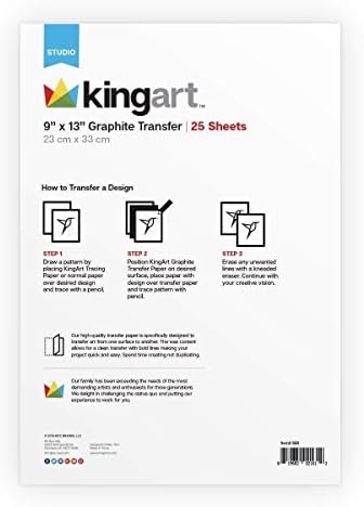 Kingart ™ papir za prijenos grafita, 9 x 13, 25 listova, voštani karbonski papir za praćenje