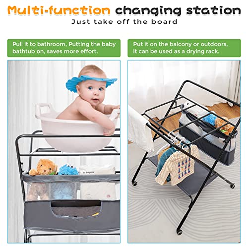 KSITEX prijenosni stol za presvlačenje za bebe sklopiva stanica za presvlačenje beba Organizator stola za presvlačenje