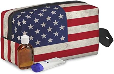 YUMQSEOS putna toaletna torba, velika torba za šminkanje,Prijenosna torba za brijanje, američka zastava,