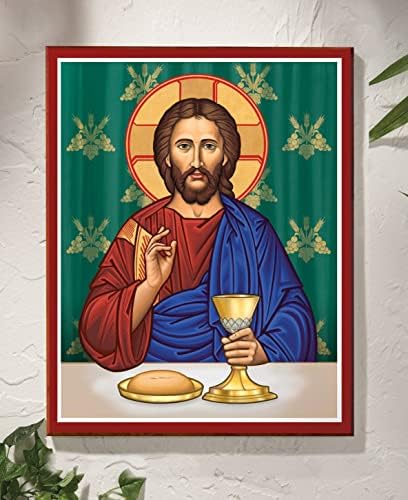 Manastirske ikone Euharistički Hrist – za život Svjetske ploče reprodukcija ikona 8x 10