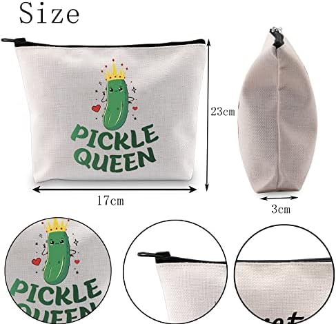 POFULL Pickle Lover poklon vegetarijanski poklon Pickle Queen torba za šminkanje Kopar Pickle poklon djevojka
