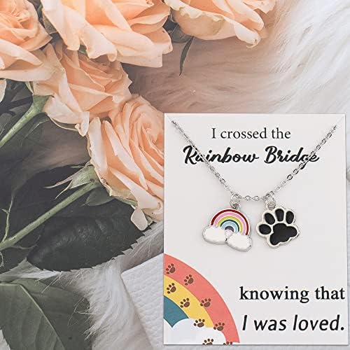 WSNANG Rainbow Bridge pet Memorijalna ogrlica kartica za poruke gubitak Pet Cat & amp ;pas Memorijalni pokloni