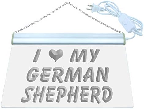 ADVPRO volim njemački ovčar za kućne ljubimce LED neonski znak crveni 12 x 8,5 inča st4s32-s052-r